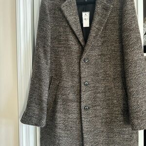 New with tags - Men’s Express Black and beige Herringbone Trench Coat